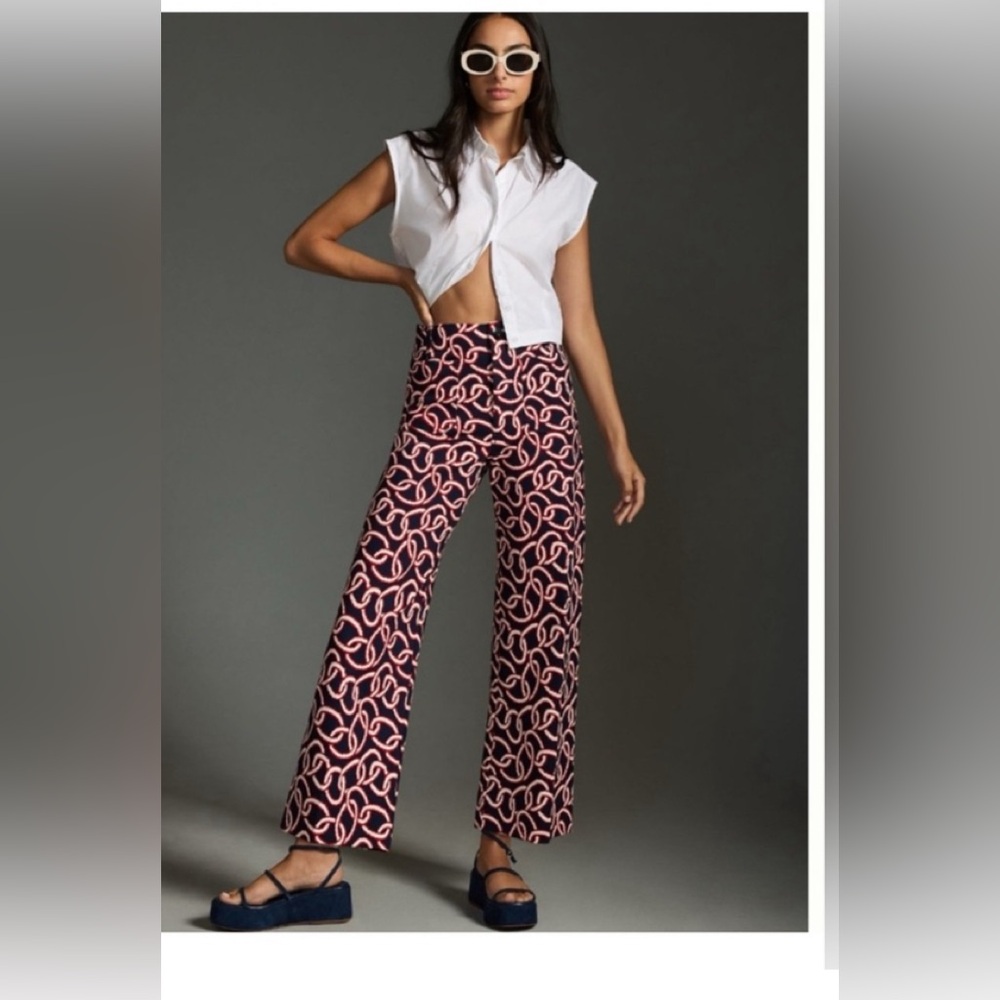 NWT Anthropologie Maeve 27 The Colette Cropped Wide-Leg Ponte Pants last one!